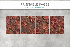 Vintage Rose Grunge Digital Papers, junk journal paper Product Image 2
