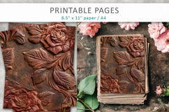 Rose Grunge Junk Journal, vintage rose paper Product Image 3