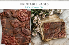 Rose Grunge Junk Journal, vintage rose paper Product Image 5