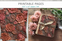 Vintage Rose Grunge Digital Papers, junk journal paper Product Image 3