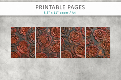 Vintage Rose Grunge Scrapbook Backgrounds, Junk Journal Product Image 2