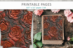 Vintage Rose Grunge Scrapbook Backgrounds, Junk Journal Product Image 1