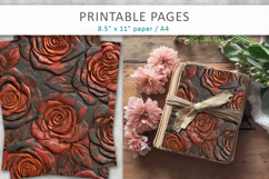 Vintage Rose Grunge Scrapbook Backgrounds, Junk Journal Product Image 3