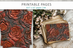 Vintage Rose Grunge Scrapbook Backgrounds, Junk Journal Product Image 4
