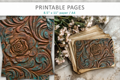 Vintage Rose Grunge Scrapbook Background, Victorian paper Product Image 5