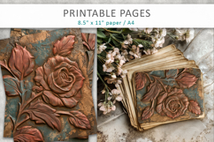 Rose Grunge Junk Journal, scrapbook paper Product Image 5