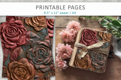 Rose Grunge Junk Journal, antique paper Product Image 3