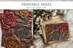 Rose Grunge Junk Journal, antique paper Product Image 5
