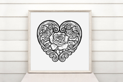 Roses Border Heart Wreath Flower Graphic Clipart PNG Product Image 2