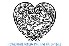 Roses Border Heart Wreath Flower Graphic Clipart PNG