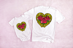 Roses Border Heart Wreath Flower Graphic Clipart PNG Product Image 2