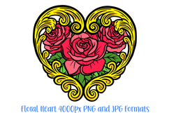 Roses Border Heart Wreath Flower Graphic Clipart PNG Illustration Colour
