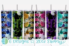 Custom Skinny Tumbler Sublimation Designs Roses - Add a Name Product Image 1