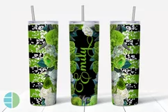 Custom Skinny Tumbler Sublimation Designs Roses - Add a Name Product Image 2