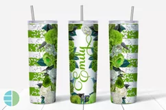 Custom Skinny Tumbler Sublimation Designs Roses - Add a Name Product Image 2