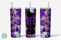 Custom Skinny Tumbler Sublimation Designs Roses - Add a Name Product Image 4