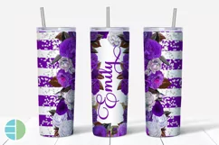 Custom Skinny Tumbler Sublimation Designs Roses - Add a Name Product Image 7