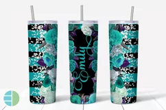 Custom Skinny Tumbler Sublimation Designs Roses - Add a Name Product Image 5