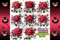 Watercolor Red Roses Clipart Bundle Product Image 10