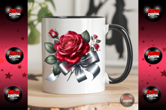 Watercolor Red Roses Clipart Bundle Product Image 6