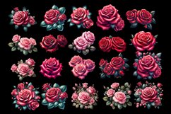 Roses clipart, Watercolor floral clipart Product Image 3