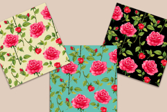 Seamless Patterns, PNG Red Rose Product Image 3