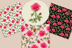 Seamless Patterns, PNG Red Rose Product Image 2