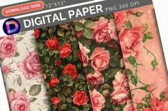 Roses Digital Paper Product Image 1