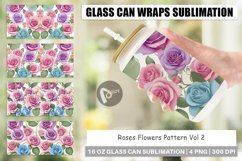 Glass Can Wraps Roses Flowers Pattern Product Image 1