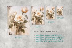 roses grunge junk journal pages, ATC card Product Image 2