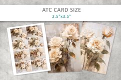roses grunge junk journal pages, ATC card Product Image 6
