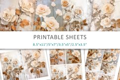 roses grunge junk journal pages, Printable Sheets Product Image 1