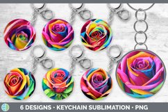 Bundle of six Roses keychain sublimation designs.