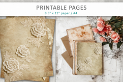 vintage lace rose background, scrapbook paper Product Image 6