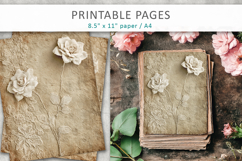 vintage lace rose background, aged paper texture Product Image 3