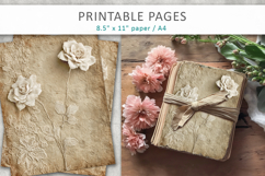 vintage lace rose background, aged paper texture Product Image 1
