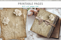 vintage lace rose background, aged paper texture Product Image 4