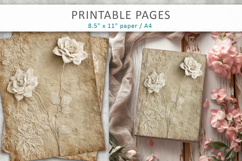 vintage lace rose background, aged paper texture Product Image 6