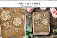 vintage lace rose background, antique floral Product Image 3