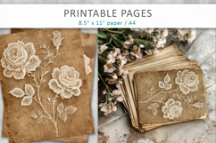 vintage lace rose background, antique floral Product Image 5