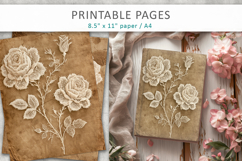 vintage lace rose background, antique floral Product Image 6