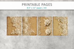 vintage lace rose junk journal pages Product Image 2