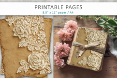 vintage lace rose junk journal pages Product Image 3