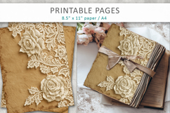 vintage lace rose junk journal pages Product Image 4