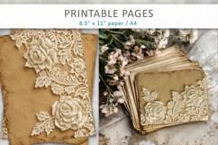 vintage lace rose junk journal pages Product Image 5