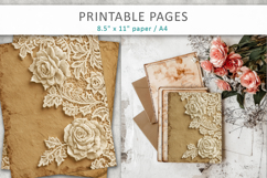 vintage lace rose junk journal pages Product Image 6