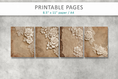 vintage lace rose junk journal pages Product Image 2