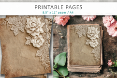 vintage lace rose junk journal pages Product Image 3