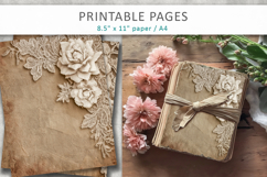 vintage lace rose junk journal pages Product Image 4