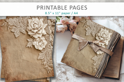 vintage lace rose junk journal pages Product Image 5